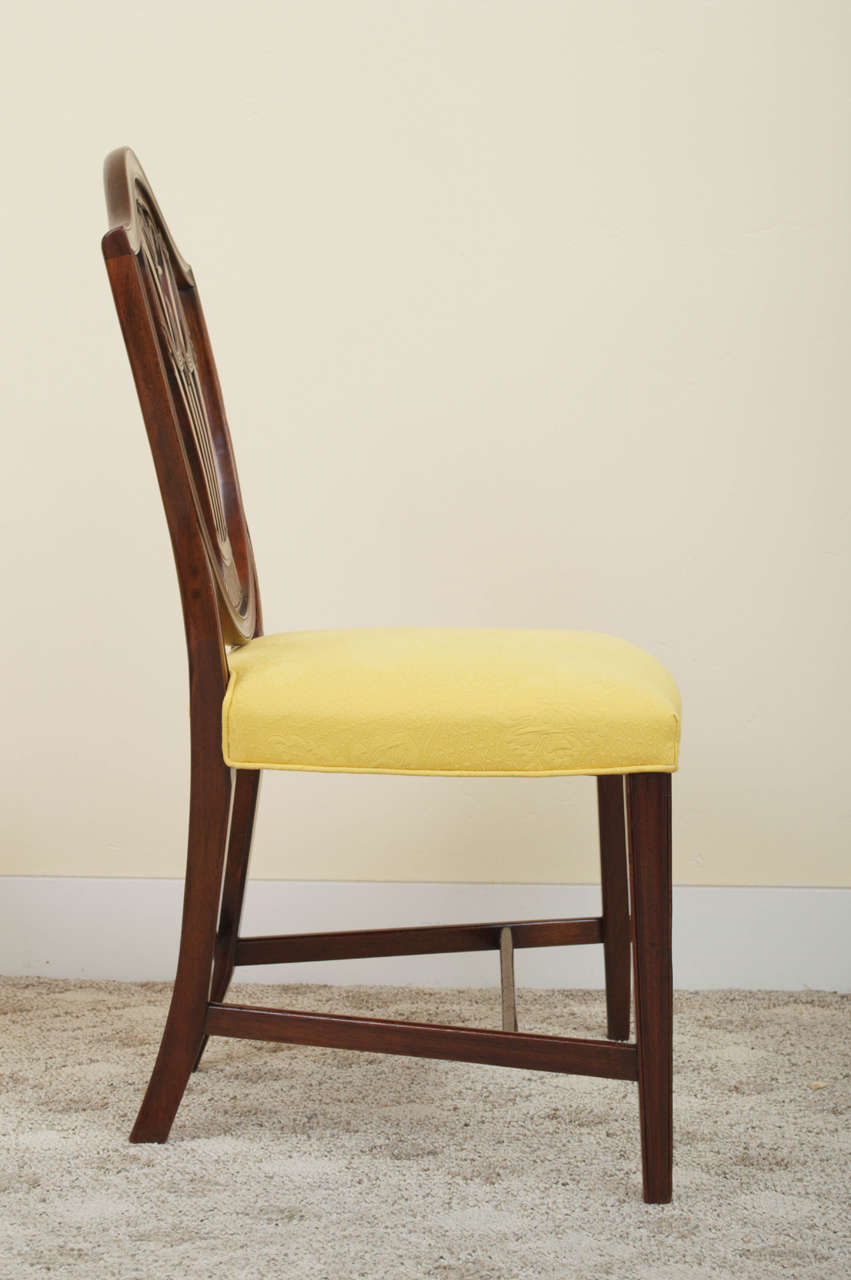 Pair of 19th Century Mahogany Hepplewhite Style Shield Back Side Chairs 2